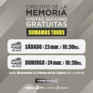 Circuito de la Memoria: nuevos horarios en bus por el éxito de la convocatoria en La Plata